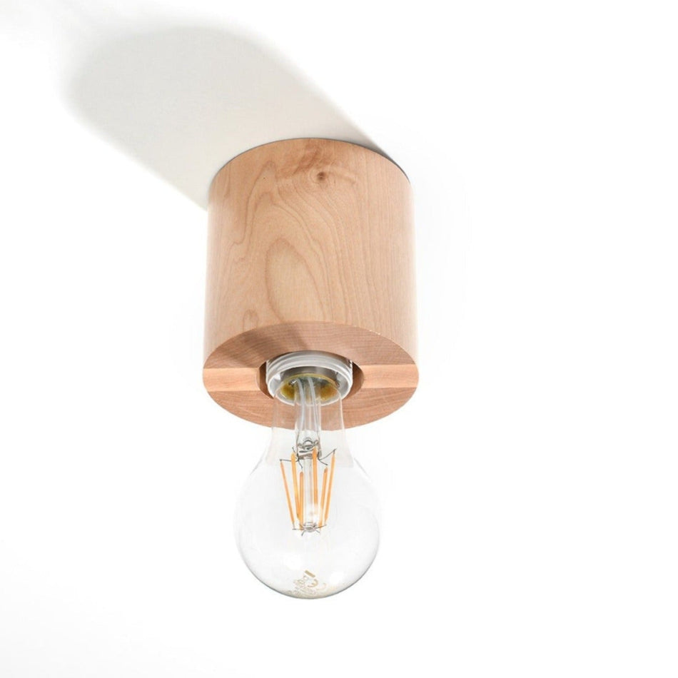 Aufbaustrahler Rund aus Holz max. 60W IP20 E27 230V