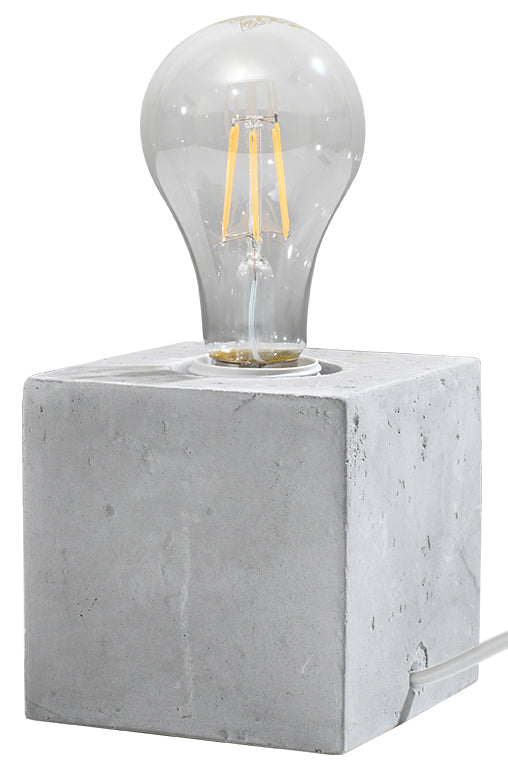 Lampe de table en béton carrée 10cm x 10cm IP20 E27 230V