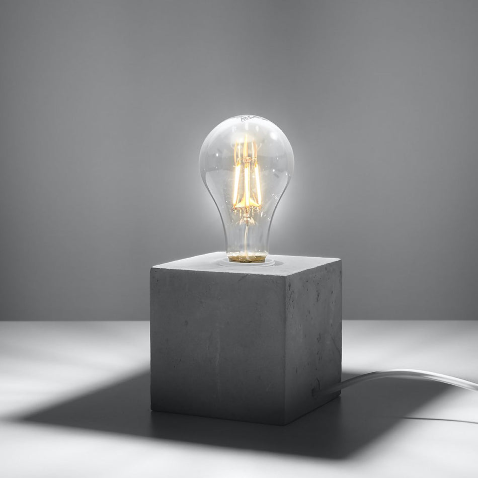 Lampe de table en béton carrée 10cm x 10cm IP20 E27 230V
