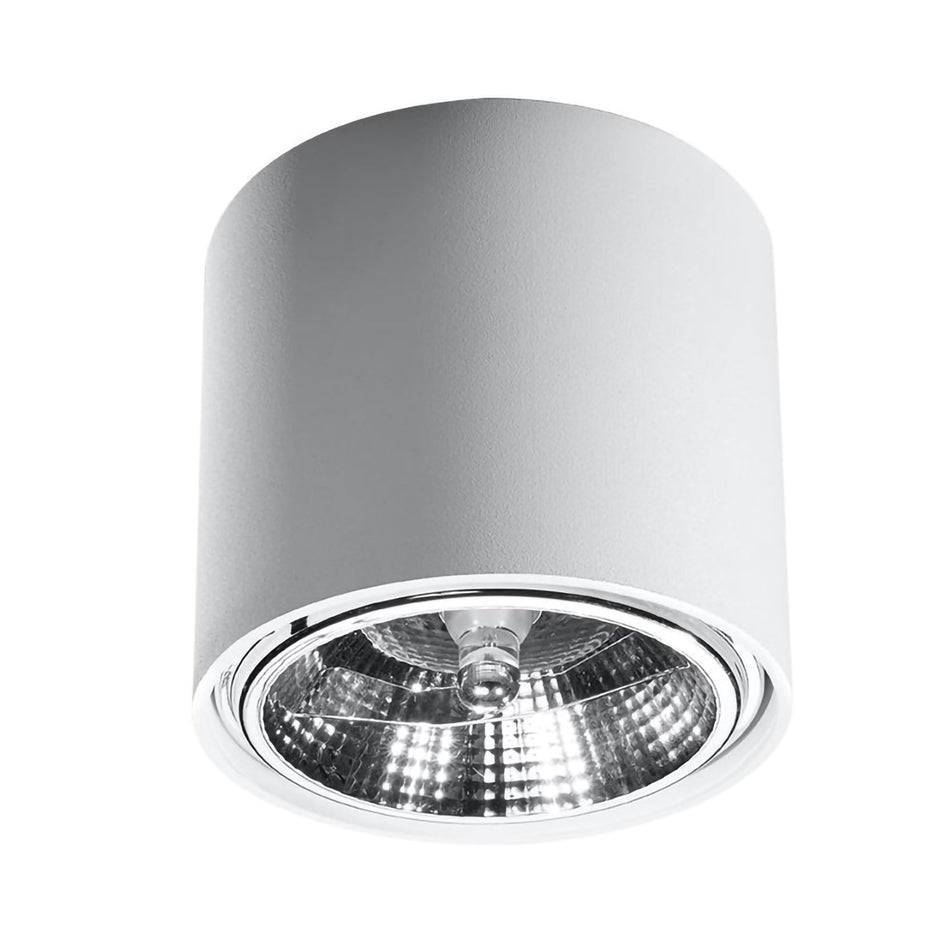 Aufbauleuchte aus Aluminium Weiß Rund IP20 GU10 ES111 230V