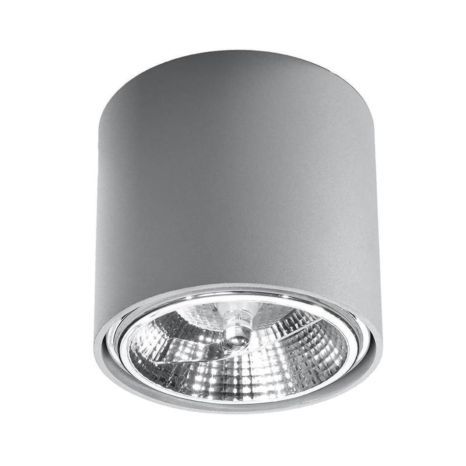 Aufbauleuchte aus Aluminium Grau Rund IP20 GU10 ES111 230V