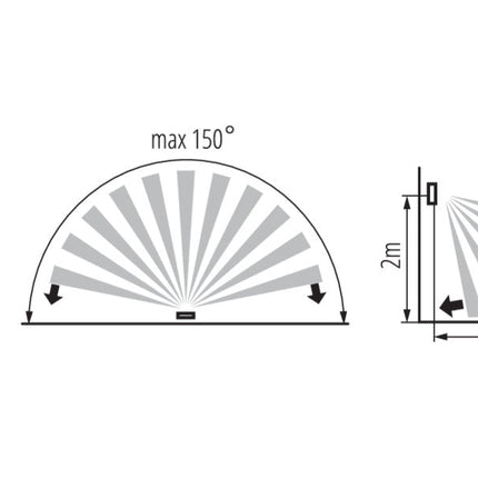 LED Bewegungsmelder mit PIR Sensor, max 9m, weiß, 1200VA / IP20 / 230V