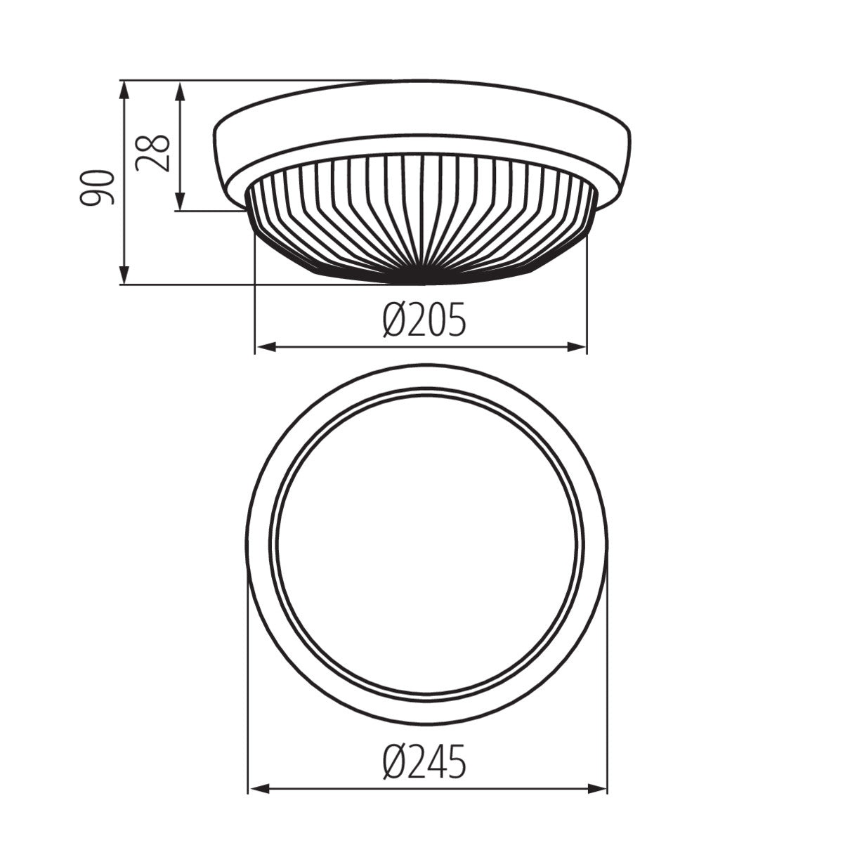 Deckenleuchte  Wandleuchte aus Glas Rund Weiß IP44 E27 230V