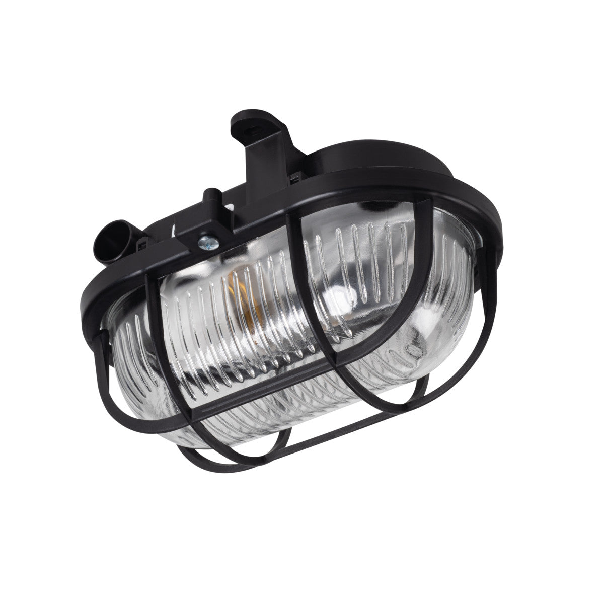 Luminaire de cave en plastique noir 60W IP54 E27 230V