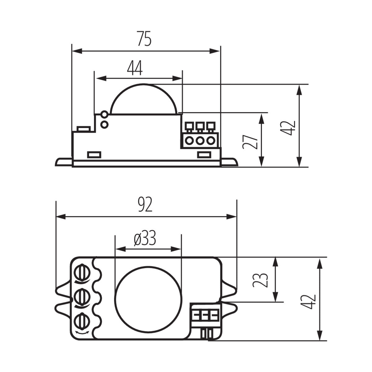 Bewegungsmelder Mikrowellen-Sensor 360° max 8m, weiß, IP20 / 230V