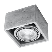 Plafonnier apparent en béton -1 carré 14cm x 9cm IP20 GU10 ES111 230V