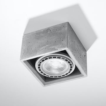 Plafonnier apparent en béton -1 carré 14cm x 9cm IP20 GU10 ES111 230V
