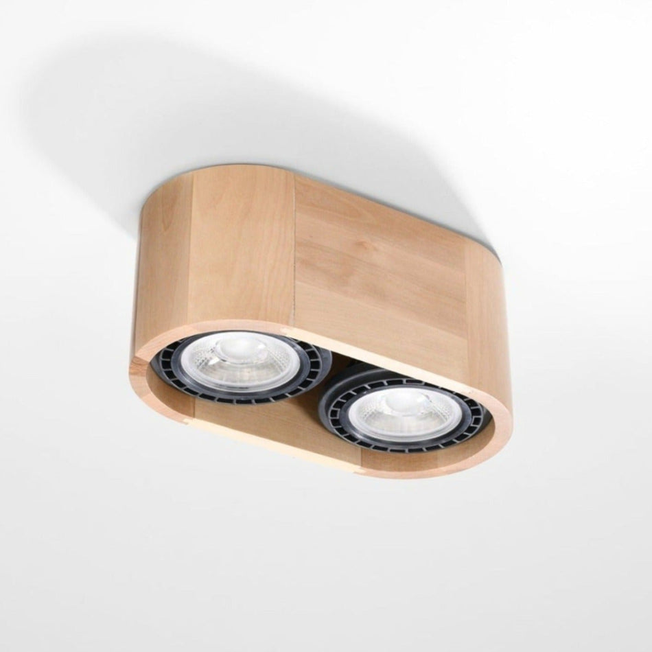 Deckenleuchte 2 aus Holz max. 2x 40W IP20 GU10 ES111 230V