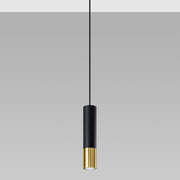 Pendant light 1-flame made of steel -1 Round Black-Gold 8cm x 100cm IP20 GU10 230V