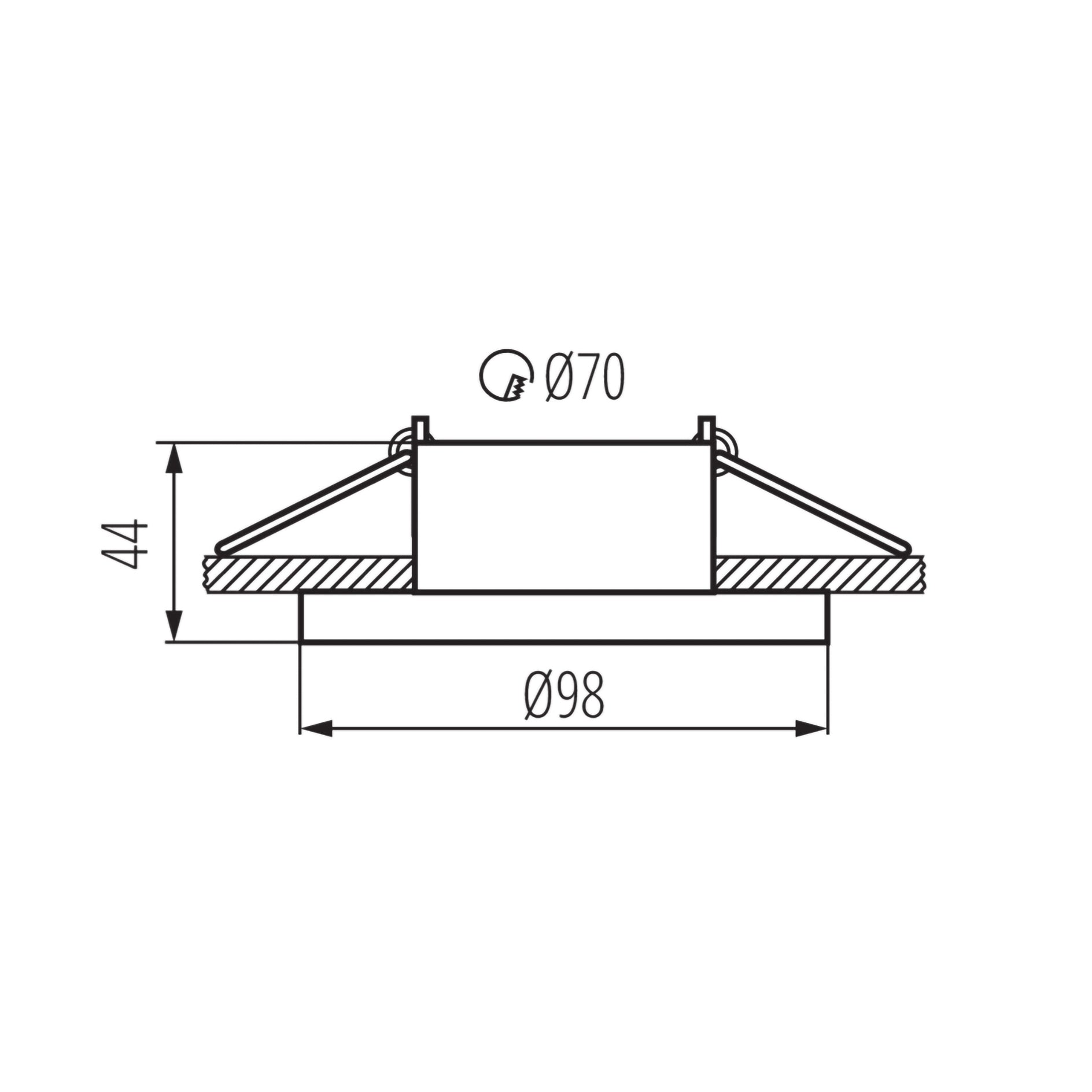 Spot encastrable aluminium rond Ø98mm IP20 GU10 230V