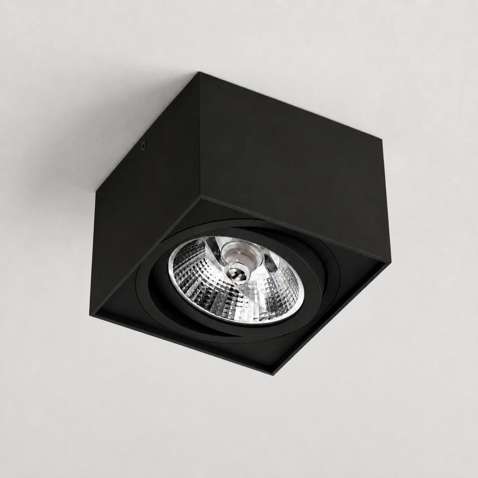 Surface-mounted Spotlight Surface-mounted Luminaire Milano XL IP20 Black or White Matt 145x1000mm Swiveling AR111 230V