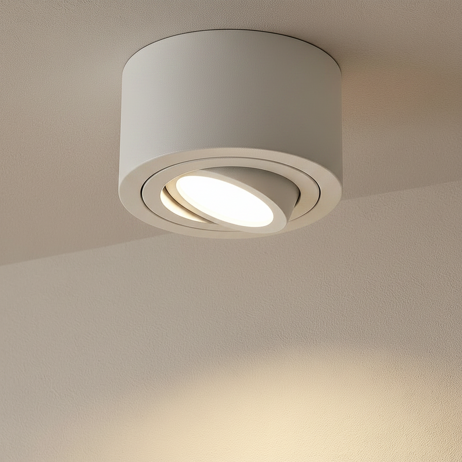 LED Aufbaustrahler Flach Milano Small | Rund Ø90mm | Schwarz Weiß | inkl. LED 5W 7W Warmweiss Neutralweiss | Aluminium | 230V