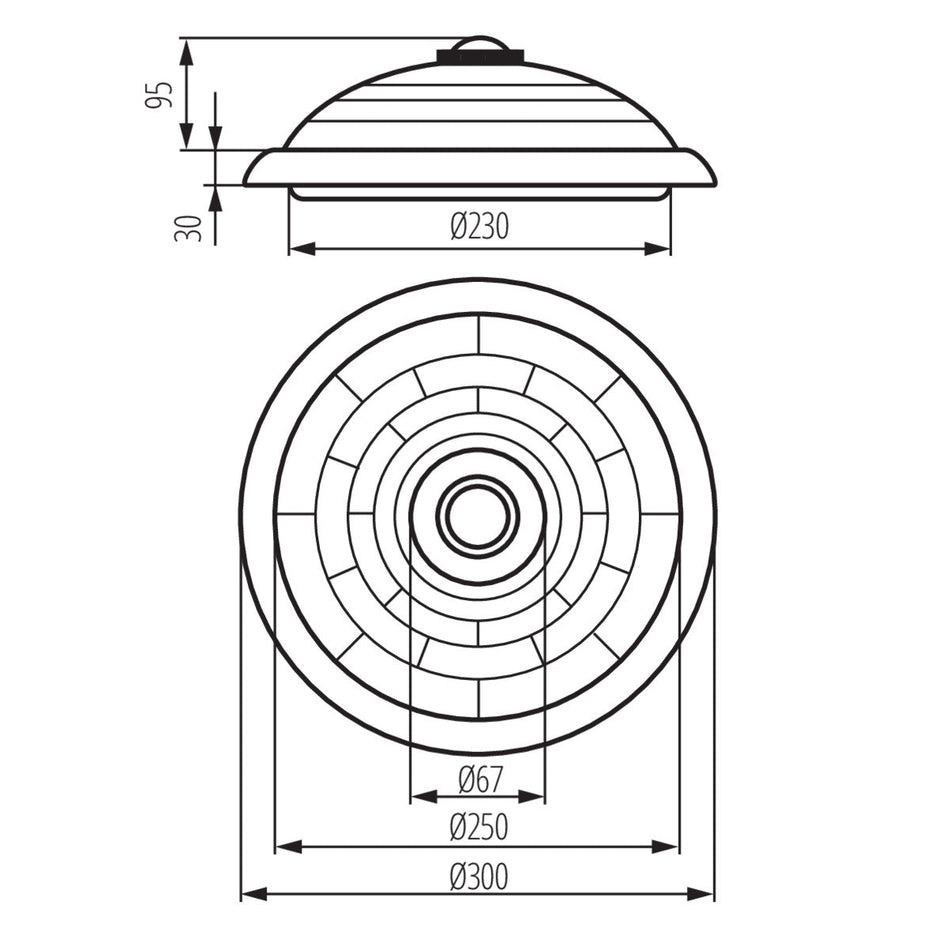 Plafonnier pour ampoules remplaçables E27 230V