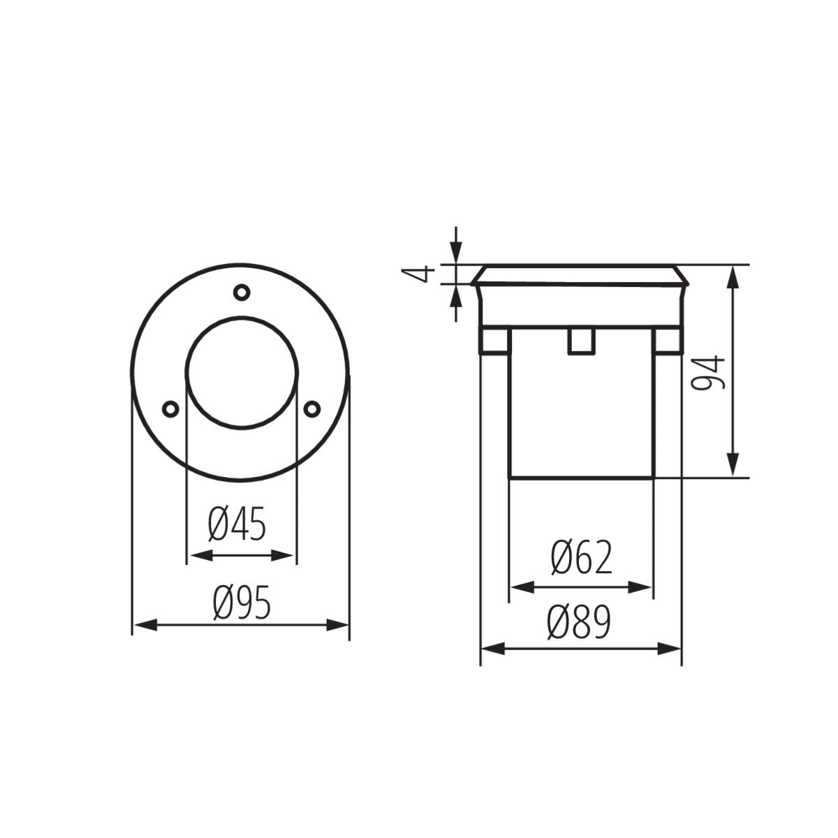 Bodeneinbaustrahler Rund GORDO N GORDO N 1W CW-O-SR IP67 230V