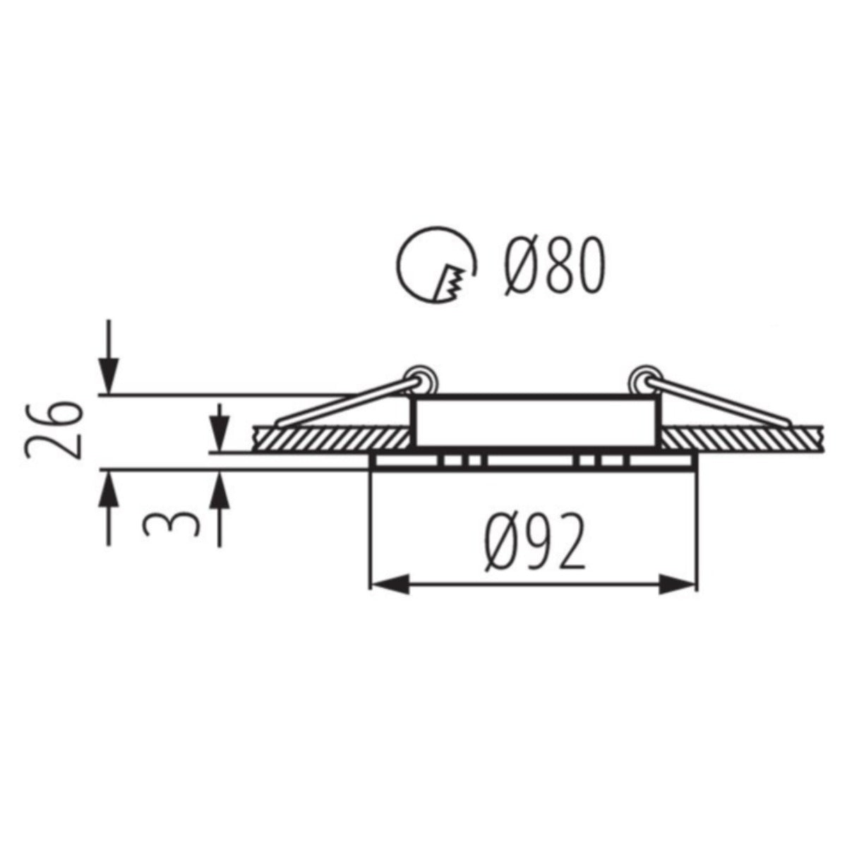 Einbaustrahler aus Aluminium Rund Ø92mm IP20 GU10 230V