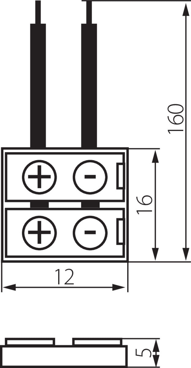 LED connection cable quick connector for LED strips 12mm / 20 pieces / 12V