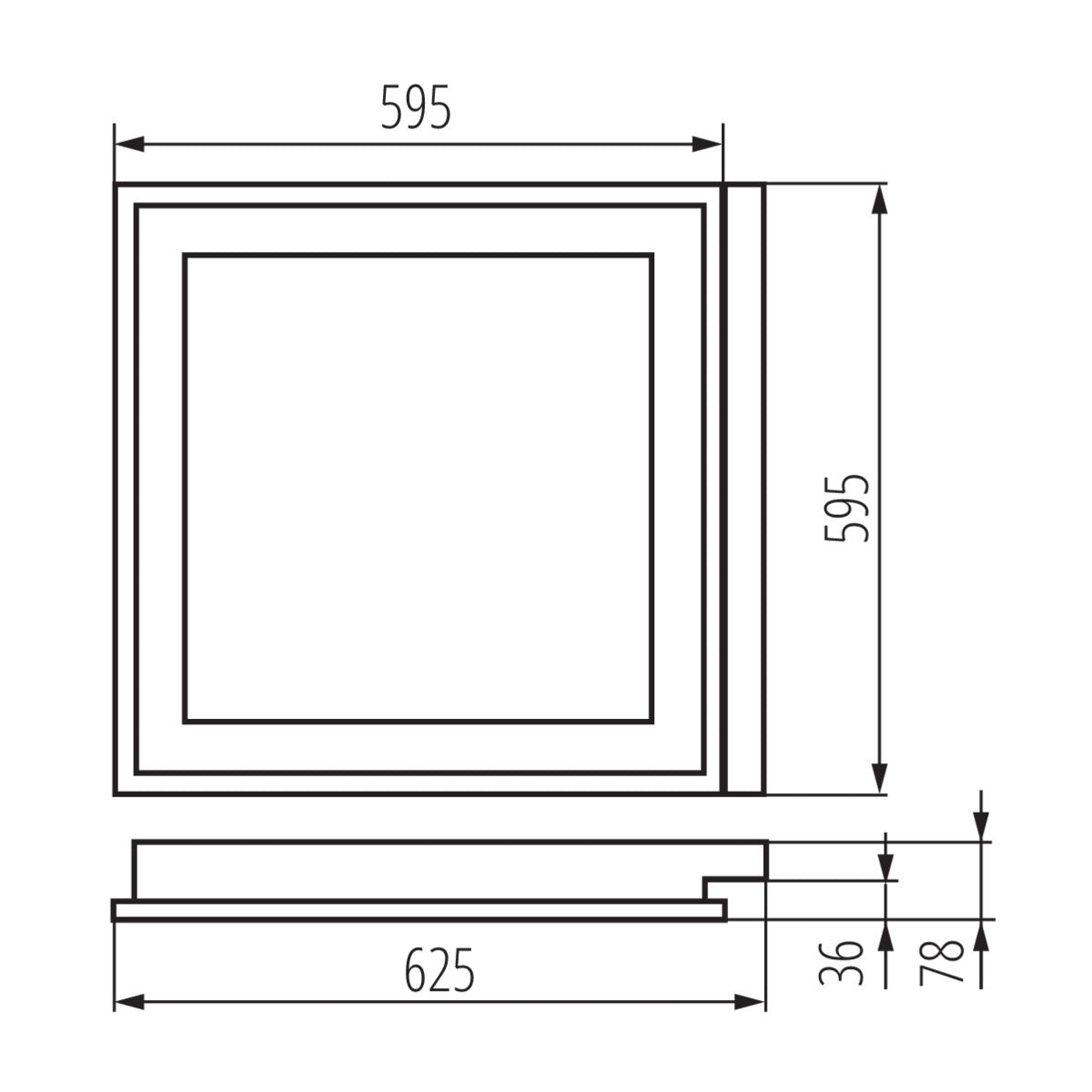 Recessed grid light 4LED white, G13 IP20 230V 