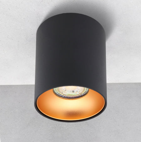 LED Aufbaustrahler RITI Rund Schwarz Weiß Kupfer 230V