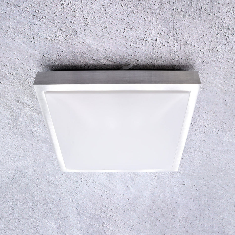 Deckenleuchte Quadratisch Savony 30 x 30cm Silber oder Schwarz gebürstet max. 2x 30W E27 IP20 230V