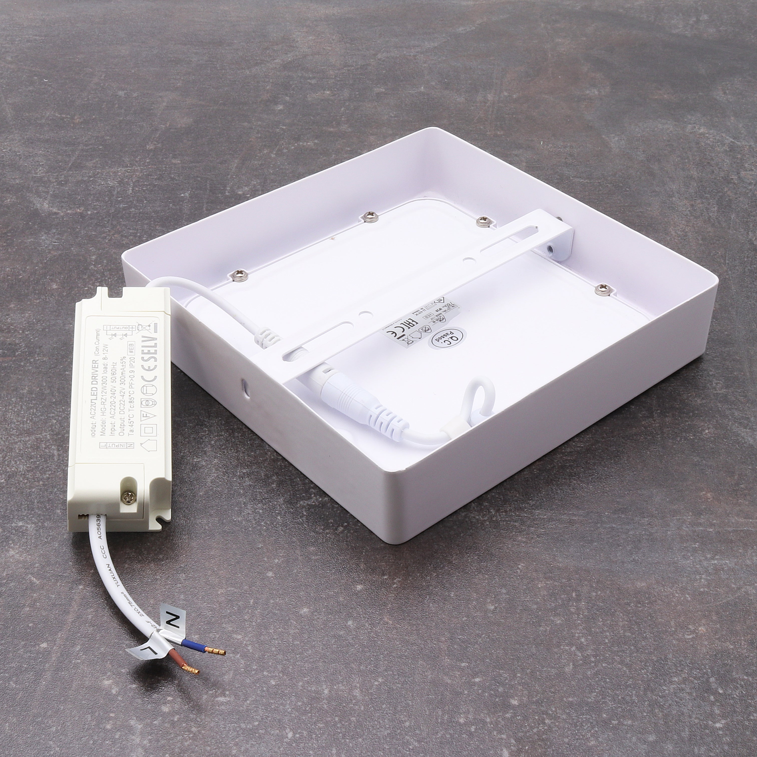 Plafonnier LED blanc blanc neutre, 12W IP20 230V