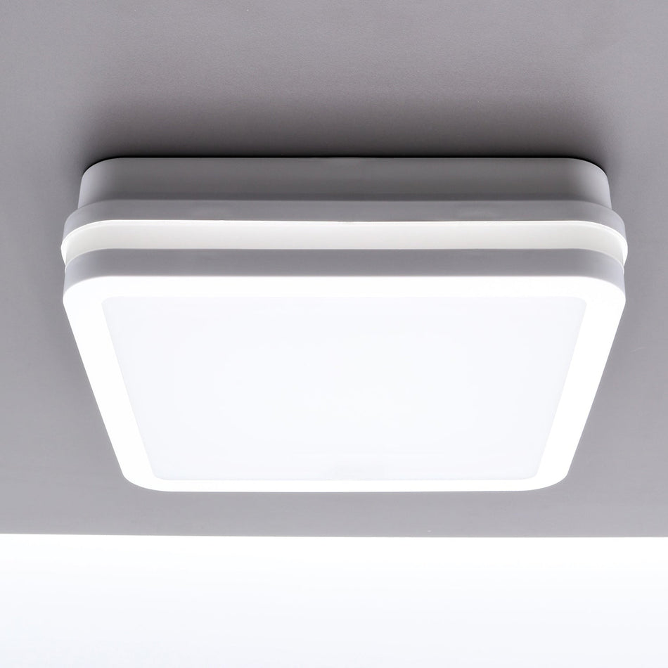 LED wall and ceiling lamp square white 18W neutral white IP54 230V 