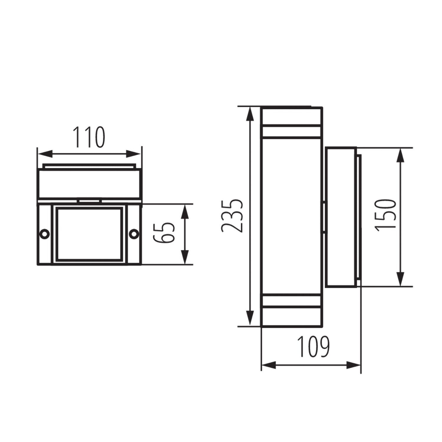 LED outdoor wall light up &amp; down made of aluminum/tempered glass IP44 230V GU10 