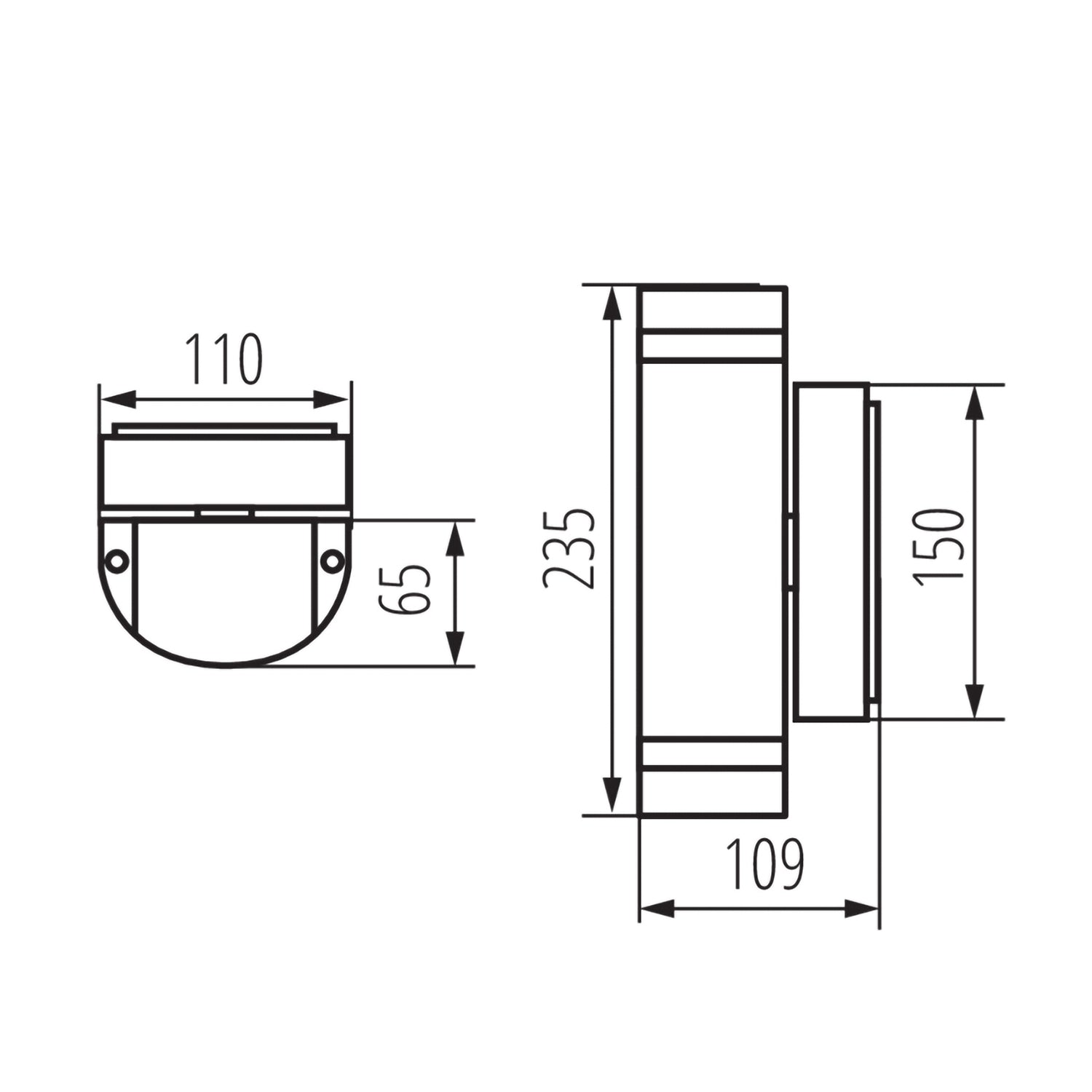 LED outdoor wall light up &amp; down, black / gray, IP44 / GU10 / 230V 