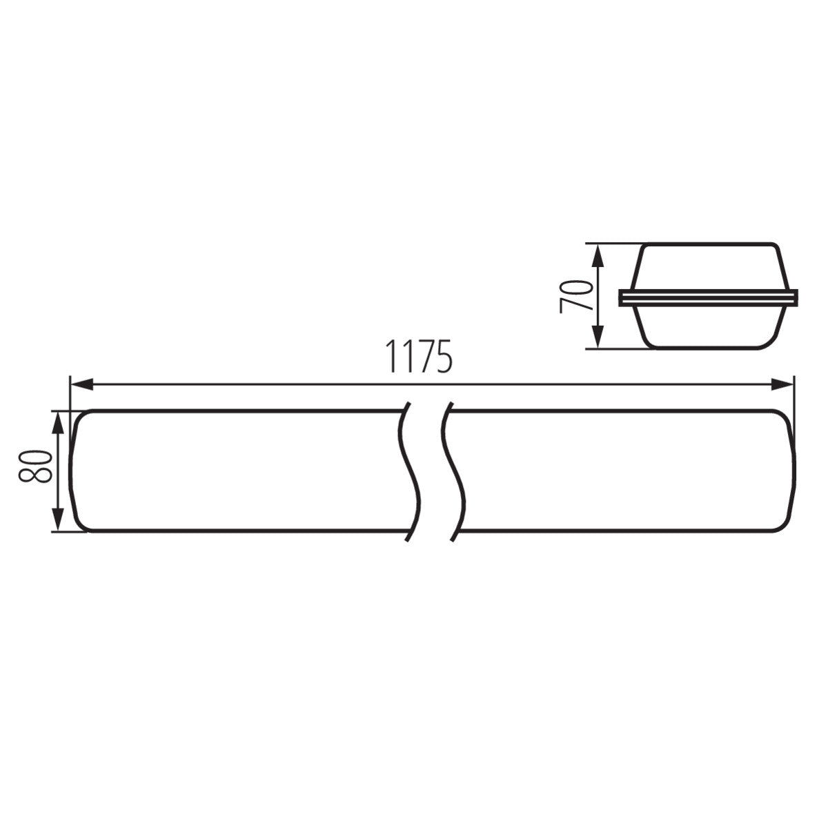 LED pièce humide gris clair, 38W IP65 230V