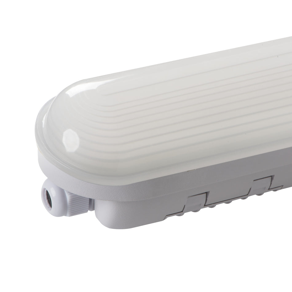 Lampe LED pour salle de bain et salle d'eau 26W gris | blanc neutre 4000K | IP65 résistant aux éclaboussures | Plafonnier pour garage, atelier, cave 230V 