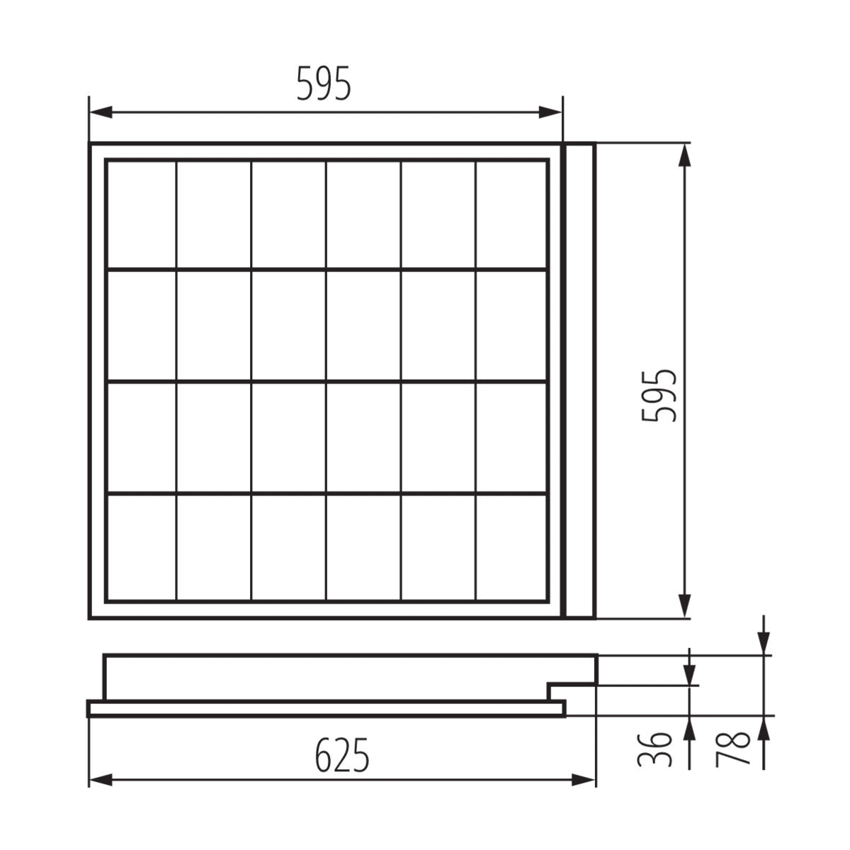 Grille lumineuse encastrable 4LED blanc, G13 IP20 230V