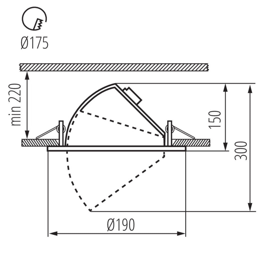 Downlight HIMA 23W 2519lm LED Weiß Schwarz Ø190mm IP20 230V