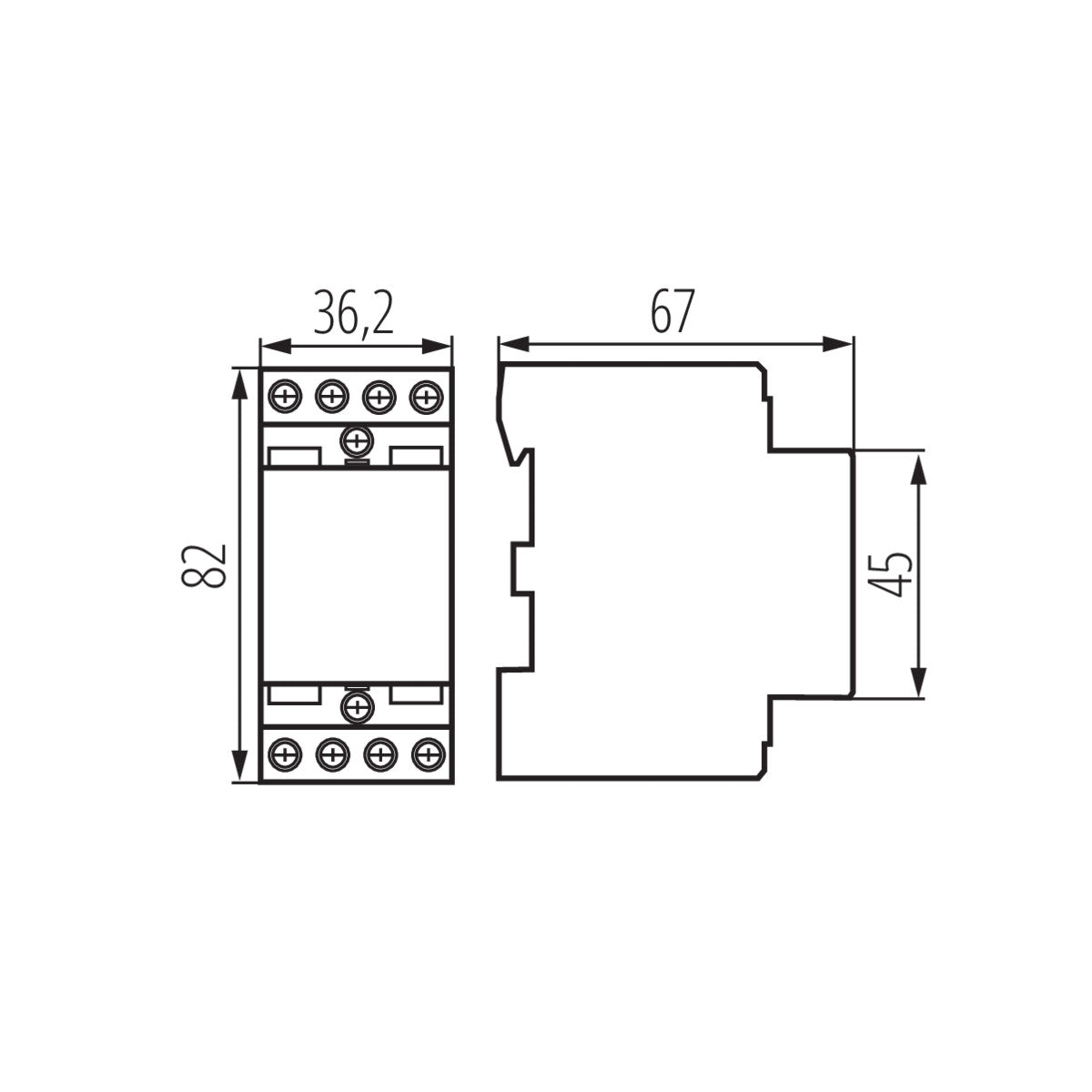 Contacteur d'installation KMC 40-20, blanc, 40A / IP20 / 230V 