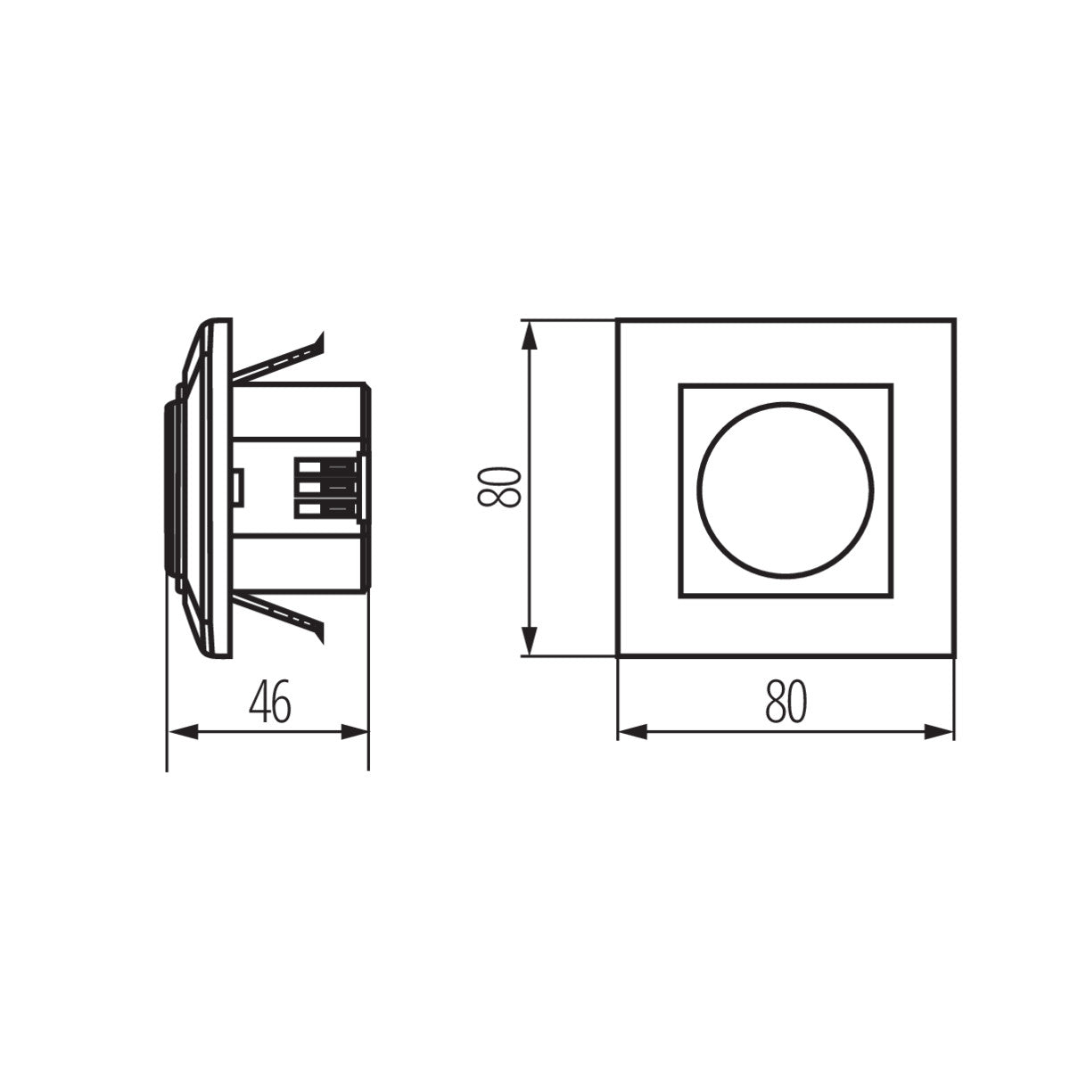 LED motion detector with microwave sensor 180°, max 9m, white / IP20 / 230V 