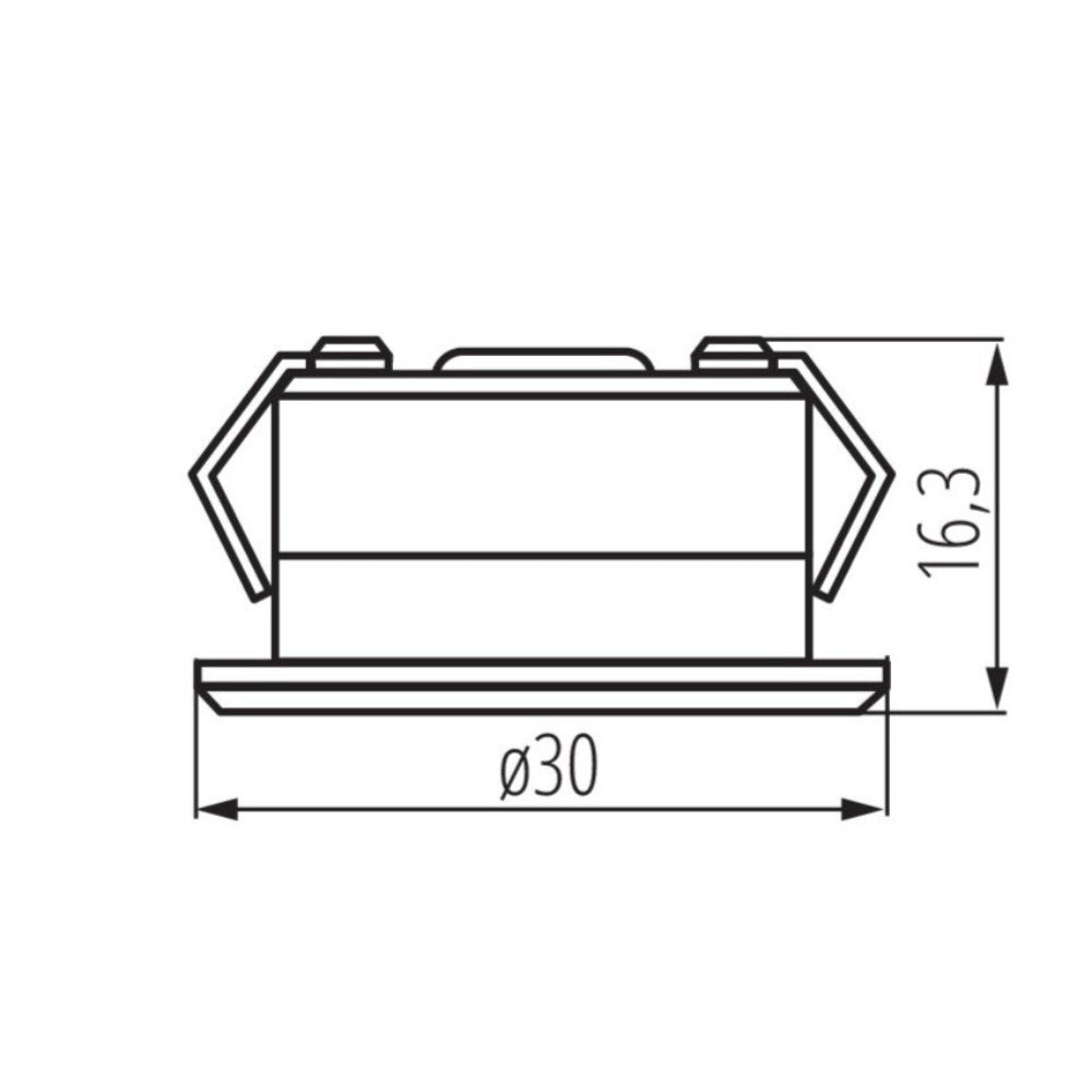 Einbaustrahler aus Kunstsoff Rund Ø 30mm IP65 1W 12V