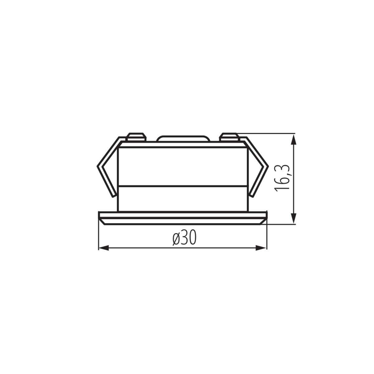 Einbaustrahler aus Kunststoff Rund Ø30mm IP65 1W 12V