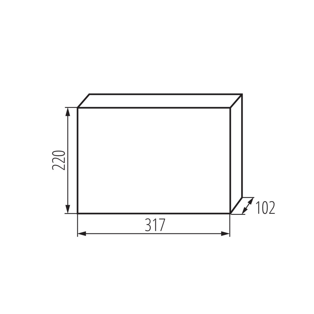 Distribution box white 317x102x220, 12P IP30 230/400V 