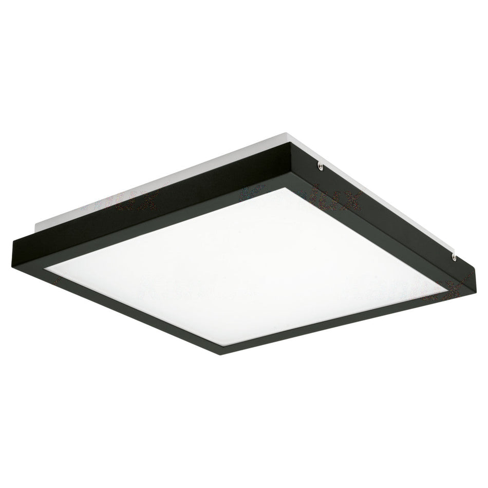 LED Wand- und Deckenleuchte mit Bewegungssensor quadratisch schwarz neutralweiß 38W / IP20 / 230V
