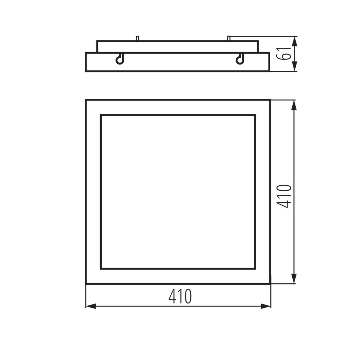 Applique et plafonnier LED avec détecteur de mouvement carré noir blanc neutre 38W / IP20 / 230V