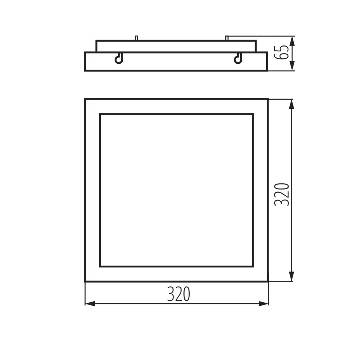 Applique et plafonnier LED carré noir/gris blanc neutre 25W / IP20 / 230V