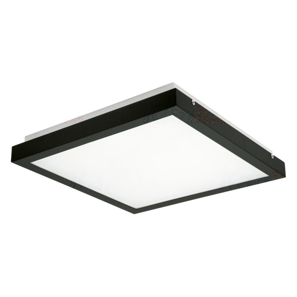 Applique et plafonnier LED carré noir/gris blanc neutre 25W / IP20 / 230V