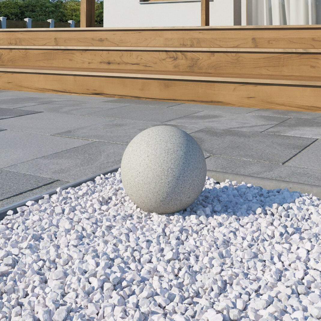 Ball light with ground spike Ø23cm-58.5cm natural stone look | max. 15W IP65 E27 230V | Garden lighting