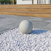 Kugelleuchte mit Erdspieß Ø20cm-58.5cm Naturstein-Optik | max. 15W IP65 E27 230V | Gartenbeleuchtung