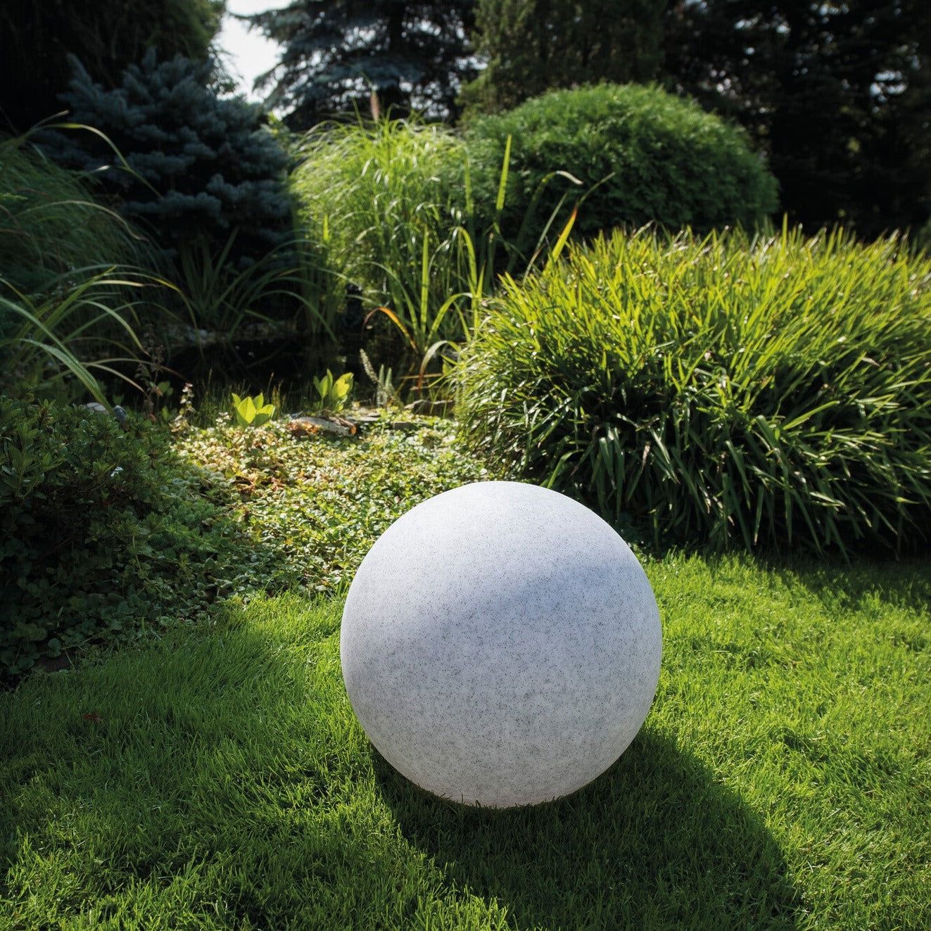 Ball light garden light LED | Ø20cm ground spike | Natural stone look | IP65 | max. 15W | E27 | 230V | STONO