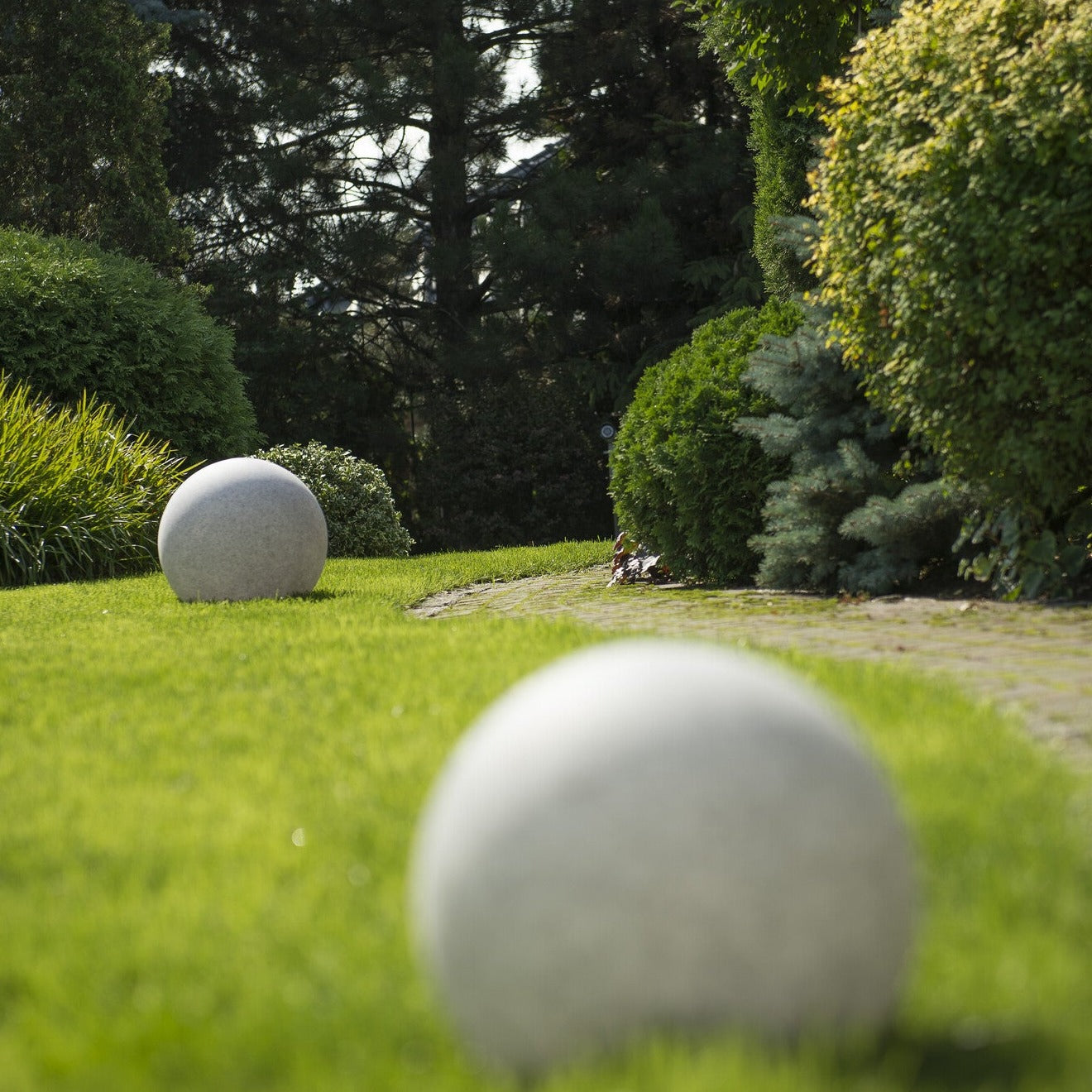 Ball light garden light LED | Ø20cm ground spike | Natural stone look | IP65 | max. 15W | E27 | 230V | STONO