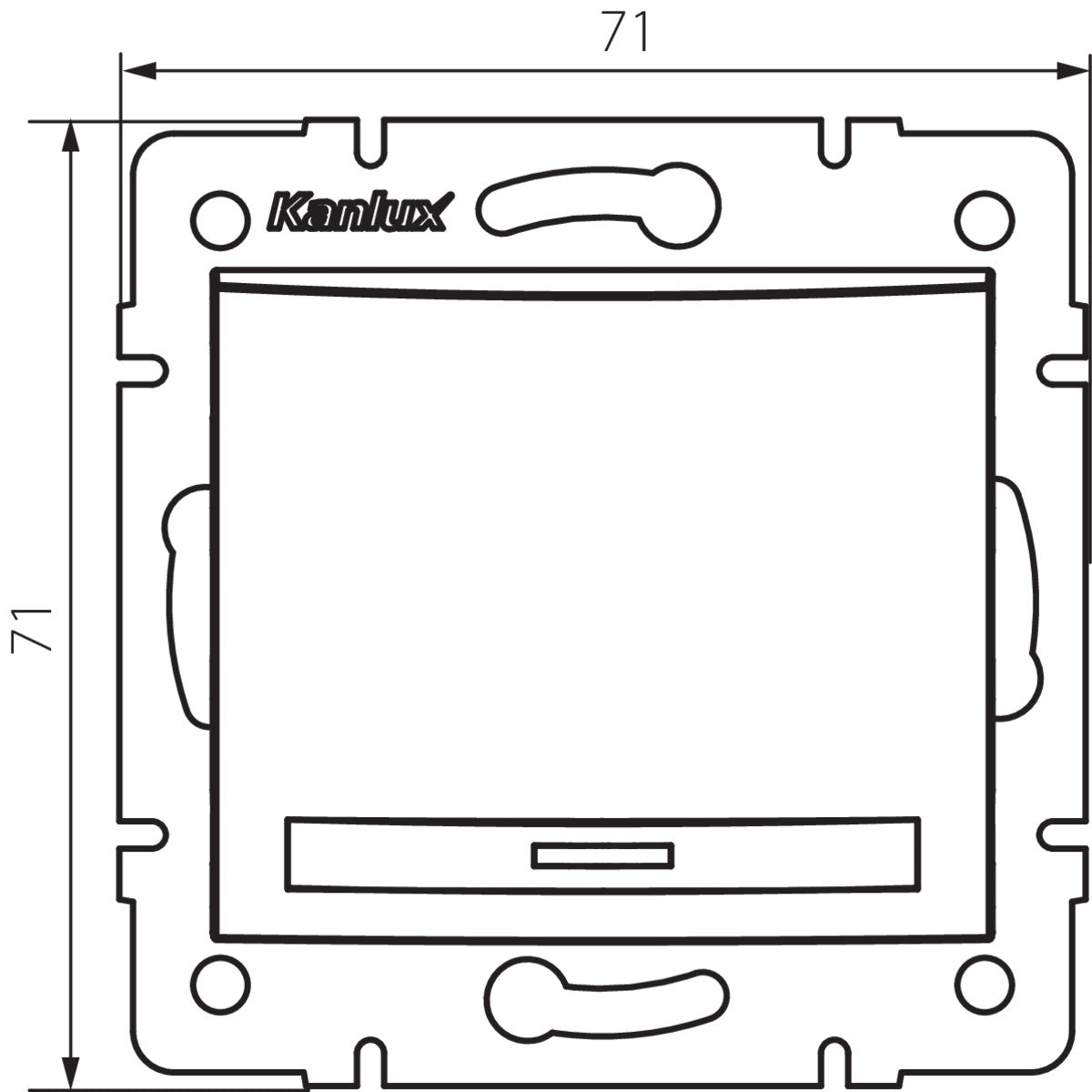 On/Off switch with LED graphite IP20 250V