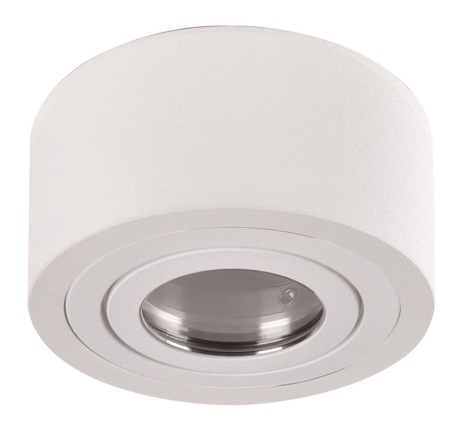 LED Aufbaustrahler Flach für Badezimmer | MILANO SMALL | Rund - Weiß-Matt| inkl. LED Modul 5W 7W Warmweiß o. Neutralweiß Extra-flach | IP44 | 230V | Aluminium