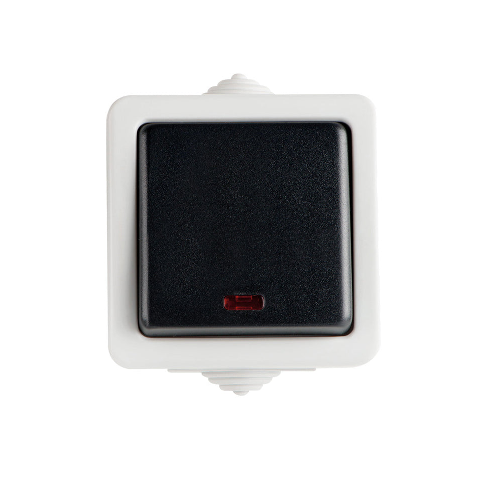 Ein / Aus Schalter mit LED-Beleuchtung, schwarz / weiß, IP54 / 250V