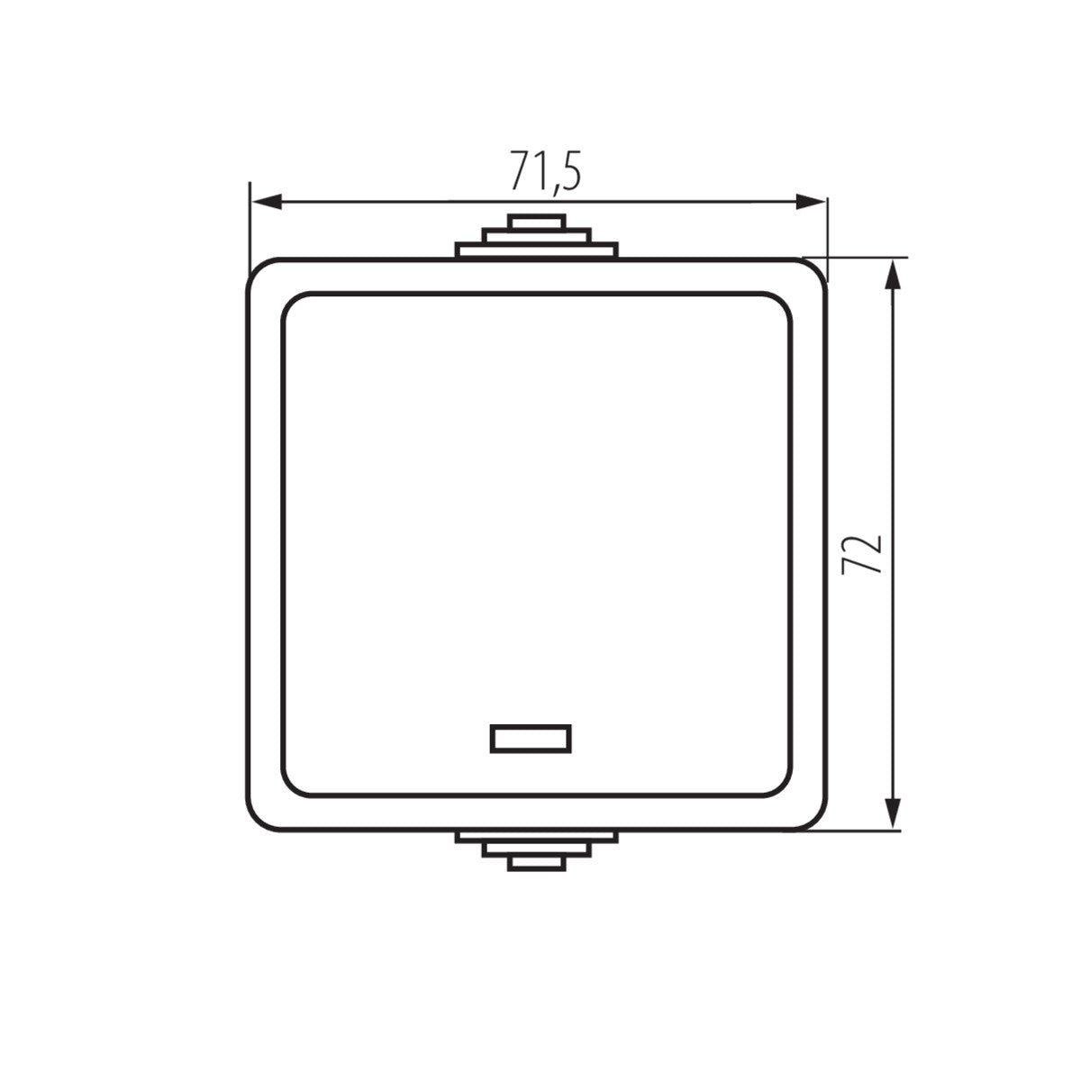 On / off switch with LED lighting, black / white, IP54 / 250V