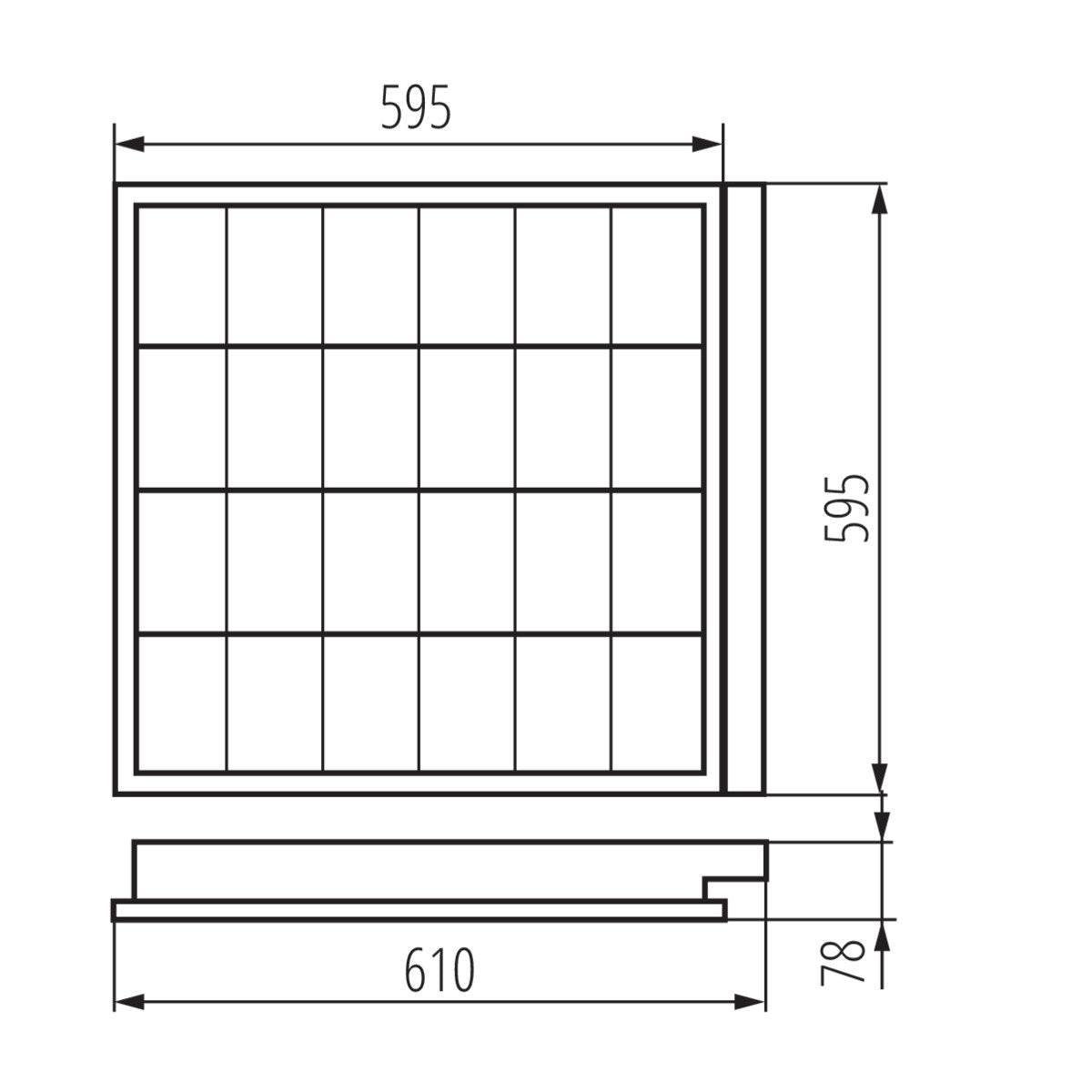 Recessed grid light white, G13 IP20 230V 