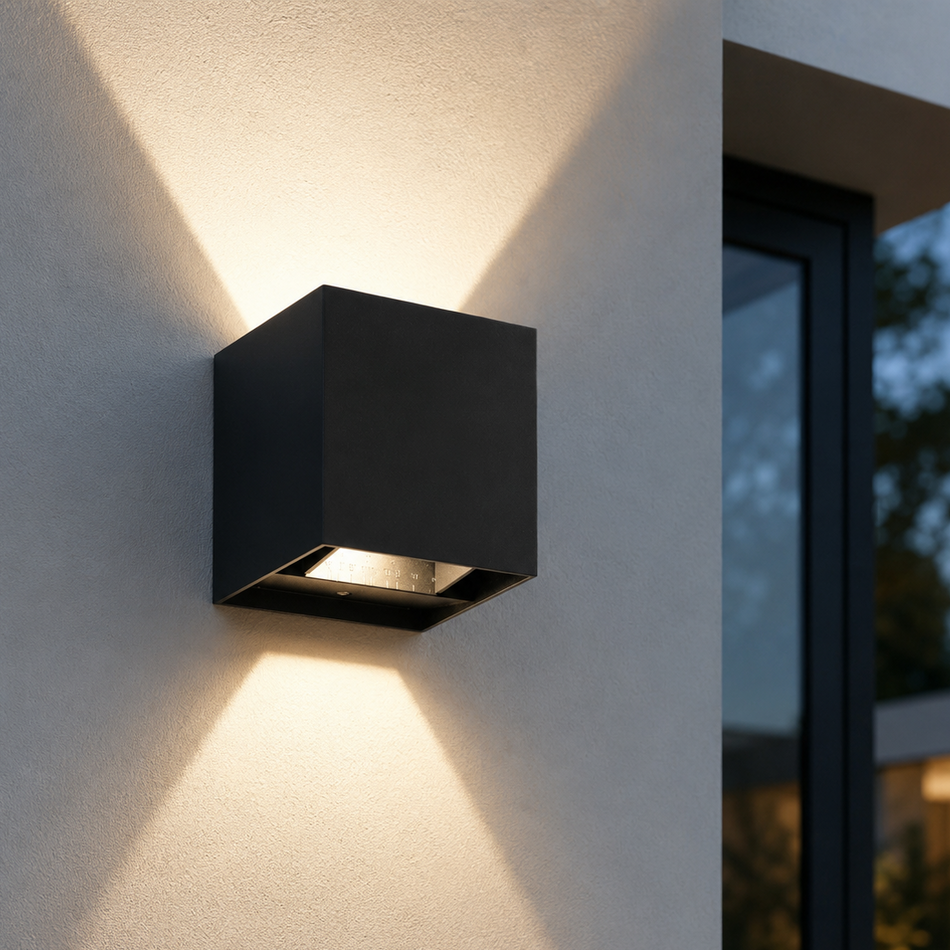 Wall light for outdoor and indoor use Black Up & Down 2x 3W 230V - adjustable light beam